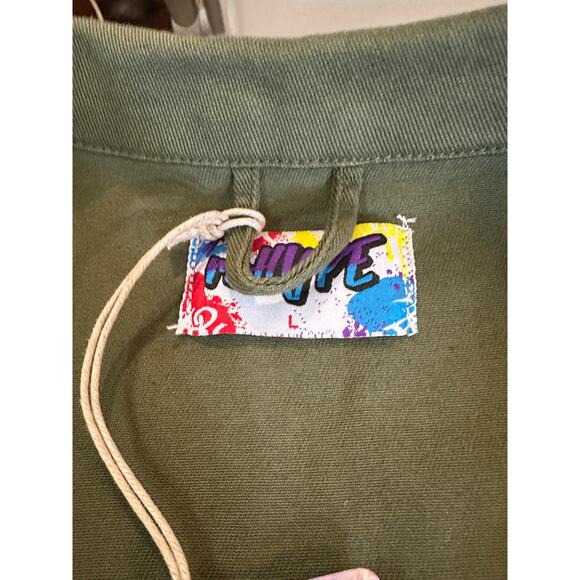 Olive Utility Denim Jacket Rugged Casual Layer Gift Ready Men’s L - Picture 7 of 8